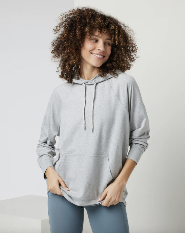 Vuori Halo Oversized Hoodie - Pale Grey Heather
