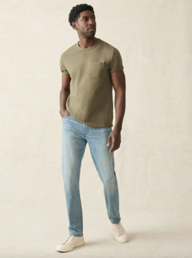 Faherty Stretch Terry 5 Pocket - Eastern Shore Wash