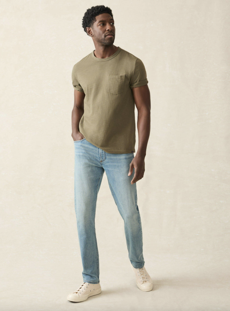 Faherty Stretch Terry 5 Pocket - Eastern Shore Wash