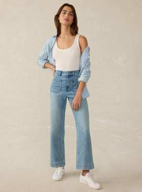 Faherty Stretch Terry Patch Pocket Ankle Pant-Eastern Shore Wash