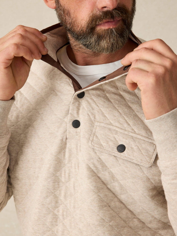 Faherty Epic Quilted Fleece cpo- Oatmeal Melange