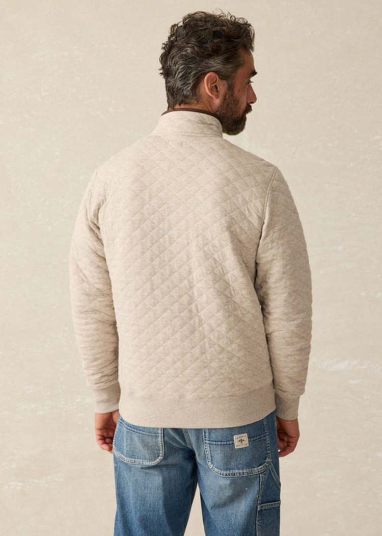 Faherty Epic Quilted Fleece cpo- Oatmeal Melange