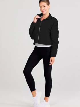 Tasc Jet Set Ruched Windbreaker - Black