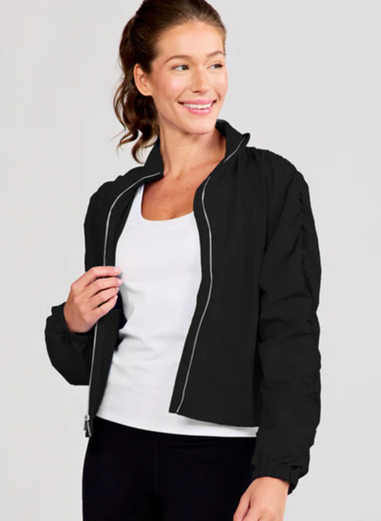 Tasc Jet Set Ruched Windbreaker - Black