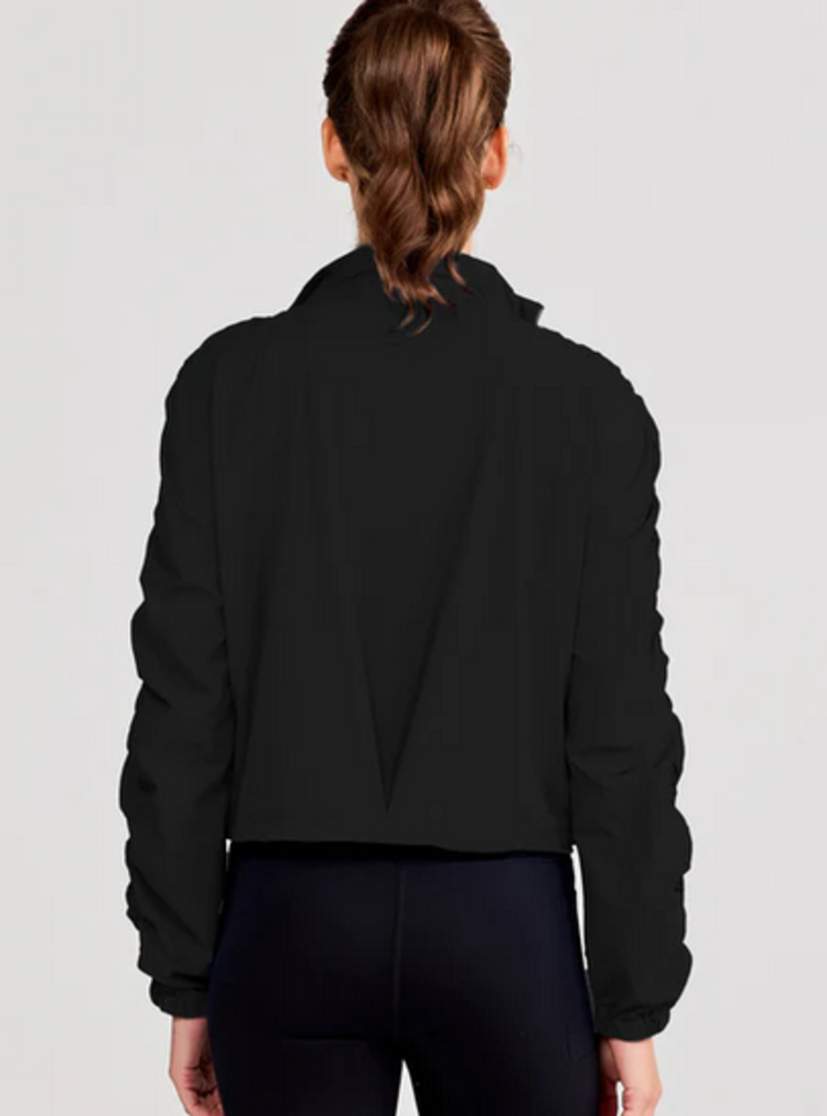 Tasc Jet Set Ruched Windbreaker - Black