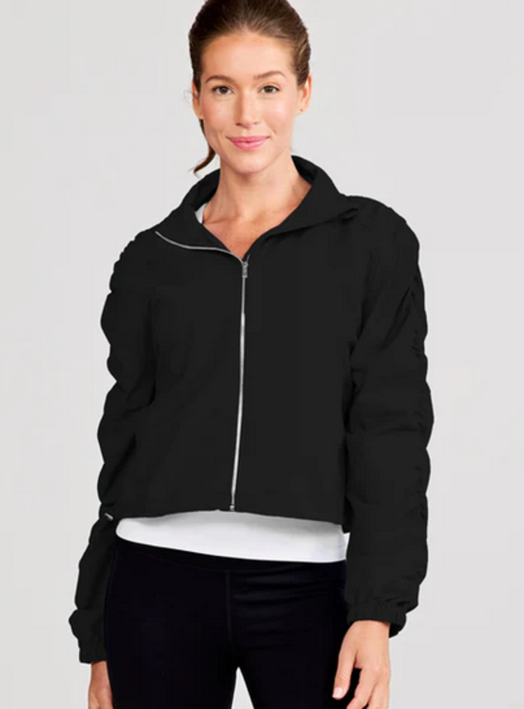 Tasc Jet Set Ruched Windbreaker - Black