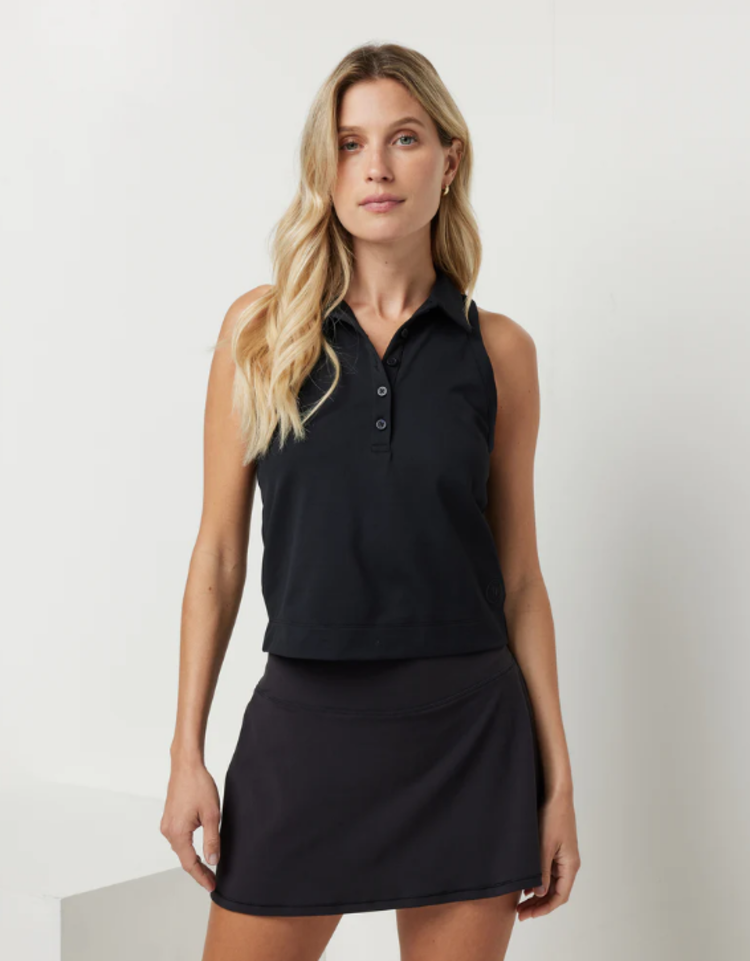 Vuori Pique Polo Tank - Black