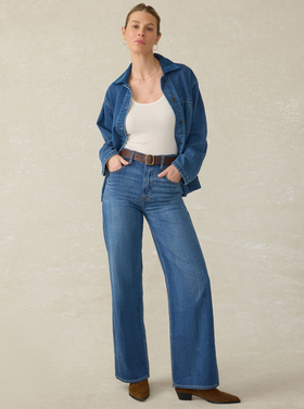 Faherty Saturday Denim Wide Leg - Indigo Coast Wash