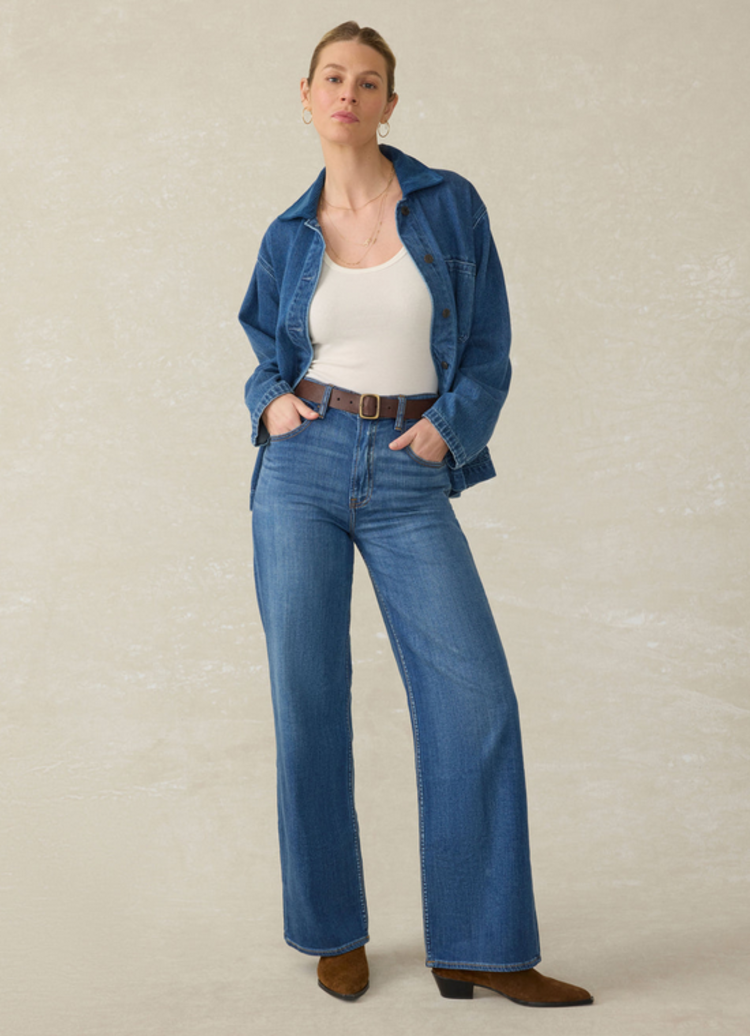 Faherty Saturday Denim Wide Leg - Indigo Coast Wash