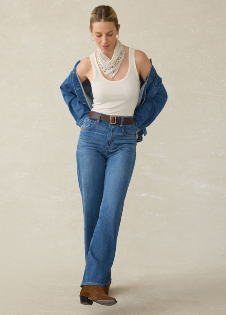 Faherty Saturday Denim Wide Leg - Indigo Coast Wash