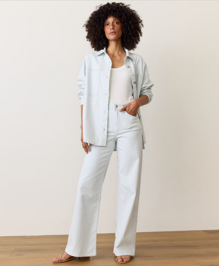 Marine Layer Charlie Wide Leg Pant - Railroad Stripe