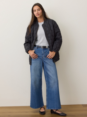 Marine Layer Marina Quilted Bomber - Black