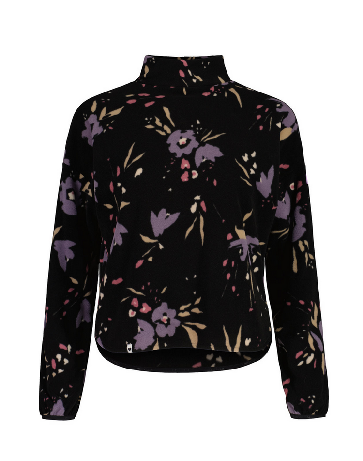 Maloja RomaliaM. Fleece Shirt - Deep Black Brushflower