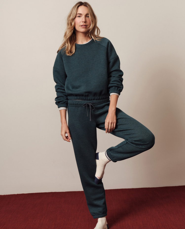 Marine Layer Corbet Quilted Jogger - Dark Teal Heather