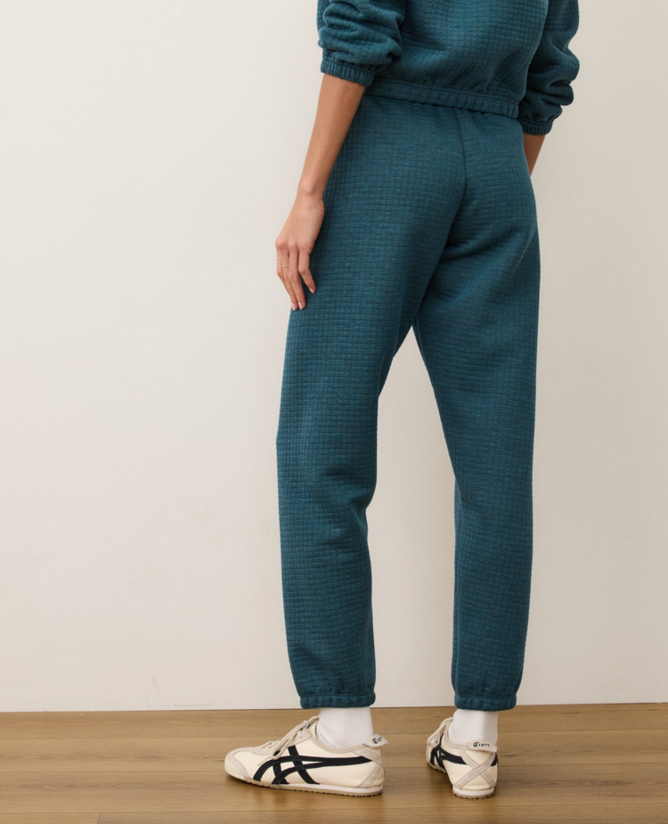 Marine Layer Corbet Quilted Jogger - Dark Teal Heather