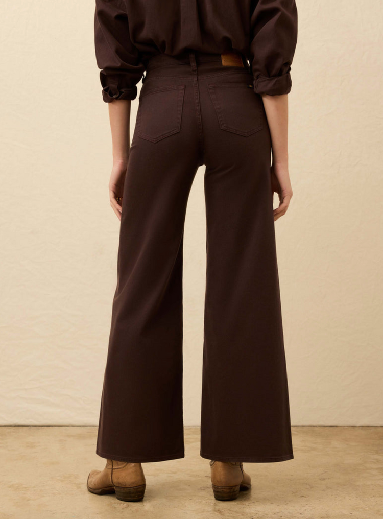 Faherty Saturday Denim Wide Leg - Chocolate Brown