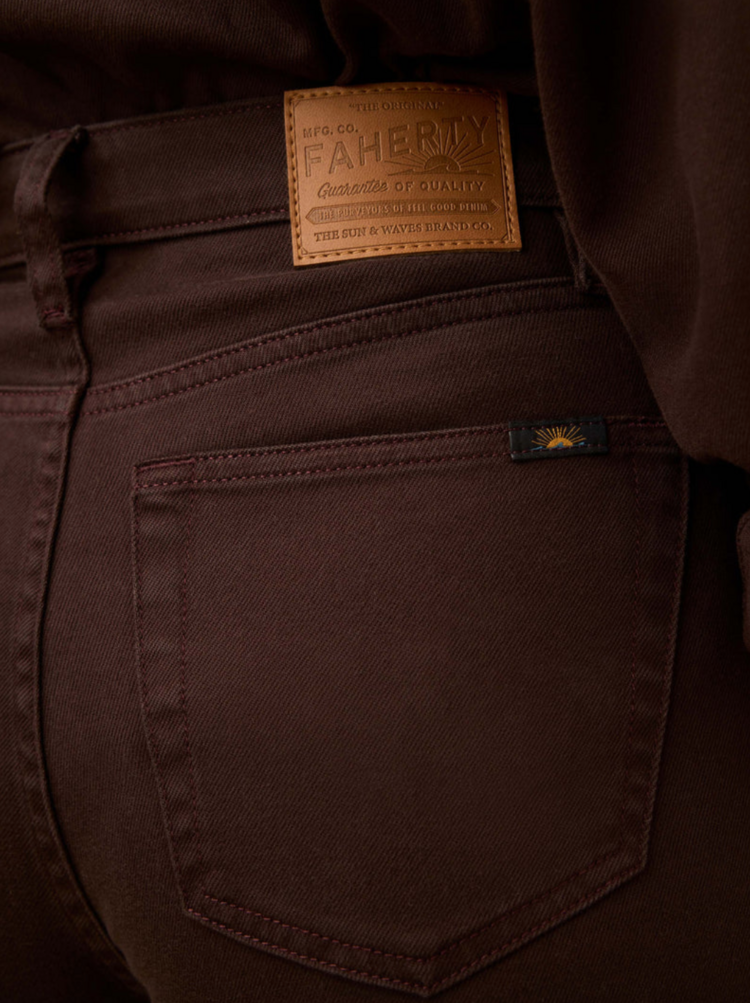 Faherty Saturday Denim Wide Leg - Chocolate Brown