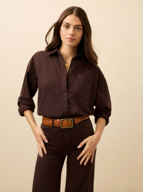 Faherty Sunfair Denim Shirt - Chocolate Brown