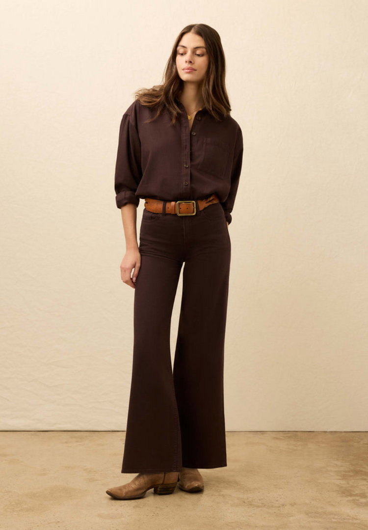 Faherty Sunfair Denim Shirt - Chocolate Brown