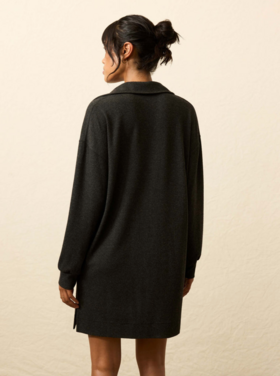 Faherty Legend Sweater Hudson Dress - Hthrd Black Twill