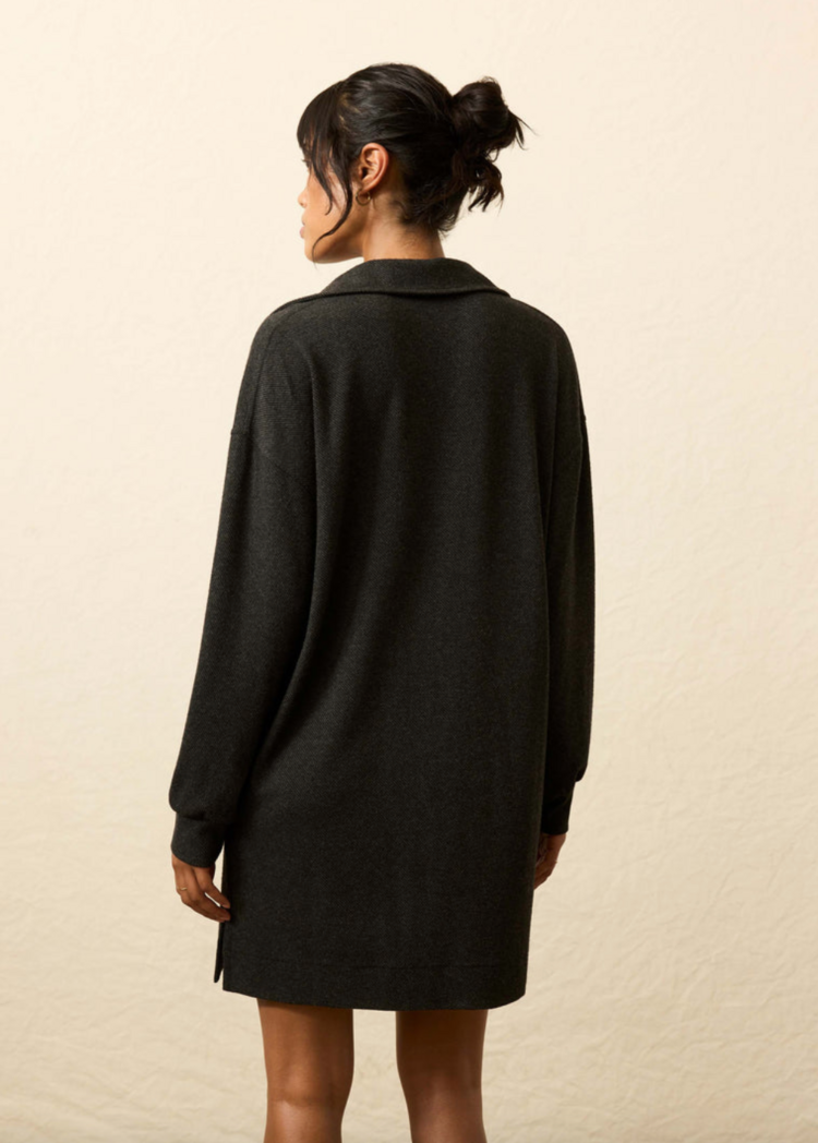 Faherty Legend Sweater Hudson Dress - Hthrd Black Twill