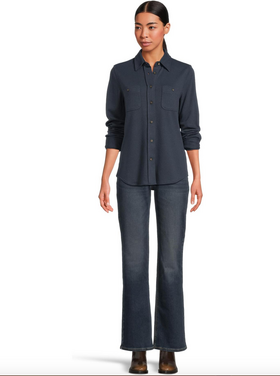 Faherty W Legend Sweater Shirt - Brighton Navy Twill