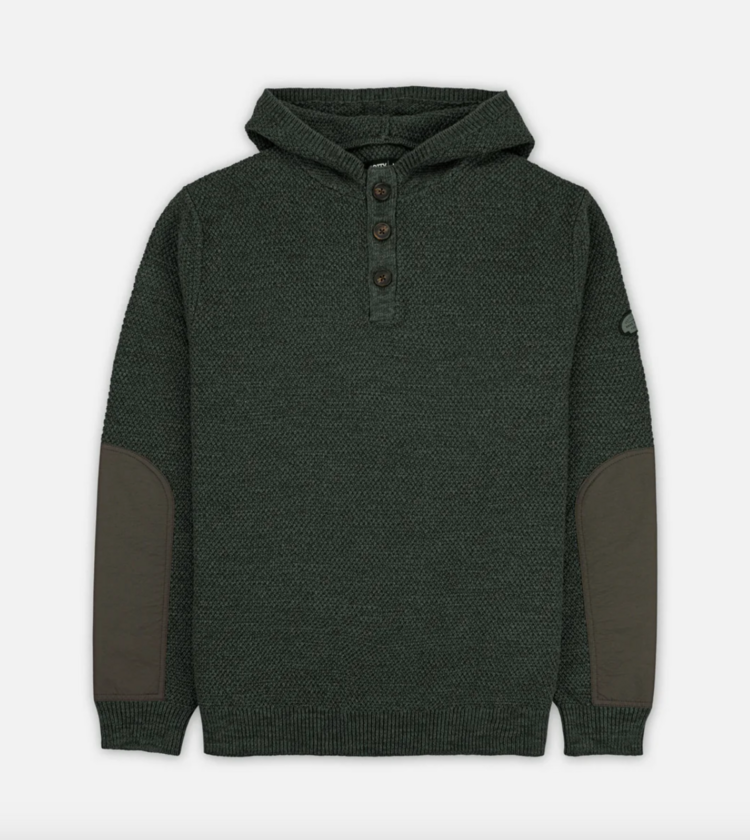 Jetty Barnacle Knit Hoodie - Olive