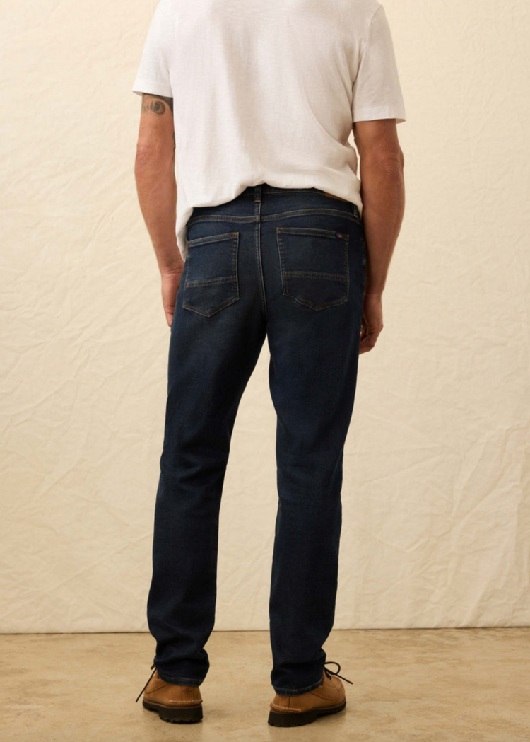 Faherty Stretch Terry Indigo 5 Pocket- Belmar Coast Wash