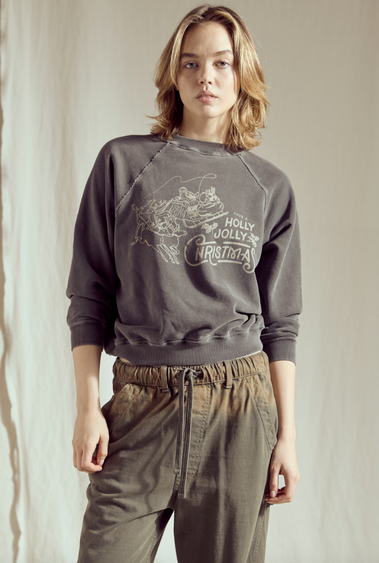 People of Leisure Holly Jolly Sweatshirt - Vintage Black