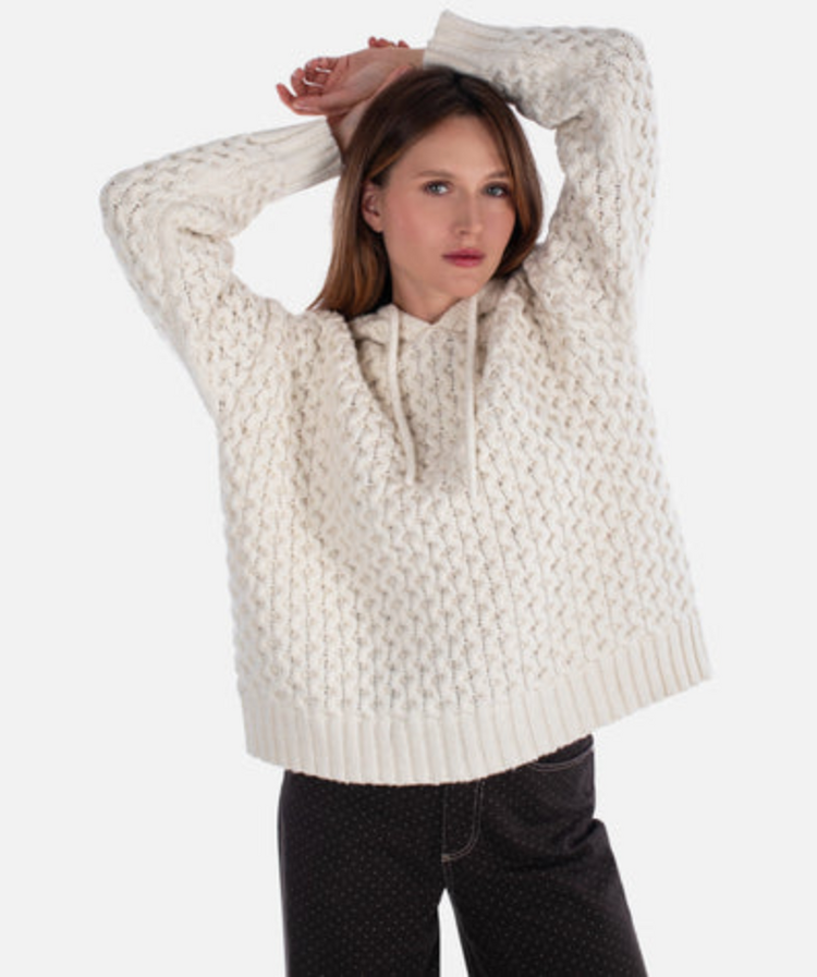 Jetty Beacon Honeycomb Hoodie - Ivory
