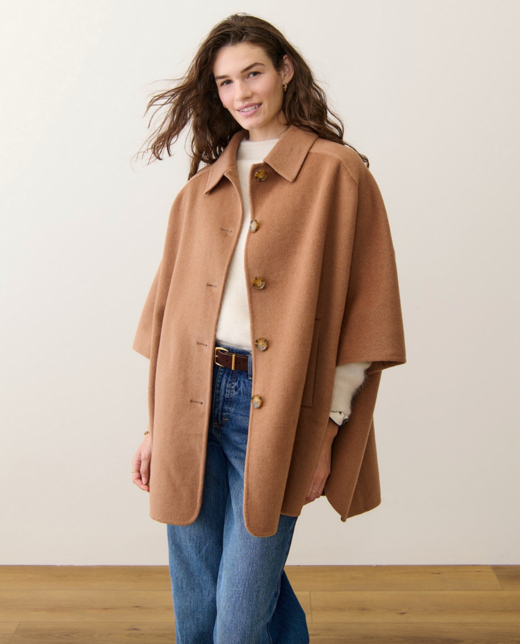 Marine Layer Colette Wool Drape Coat - Camel