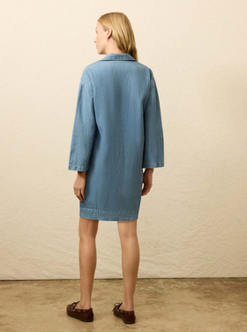 Faherty Linen Denim Sail Away Dress - Bluecrest Wash