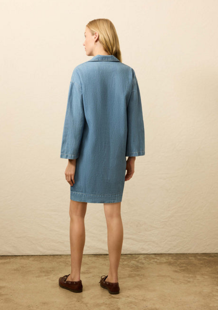 Faherty Linen Denim Sail Away Dress - Bluecrest Wash