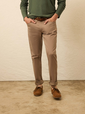 Faherty Movement 5 Pocket Pant - Walnut Branch