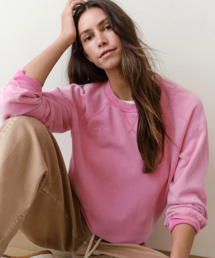 Marine Layer Cloud 9 Fleece Reversible Crewneck - Fuscia