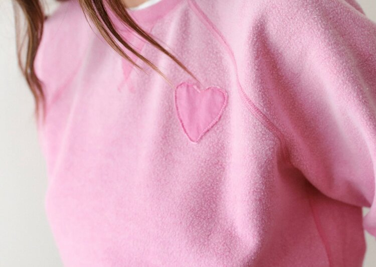 Marine Layer Cloud 9 Fleece Reversible Crewneck - Fuscia