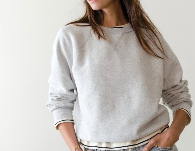 Marine Layer Cloud 9 Fleece Reversible Crew - Heather Grey