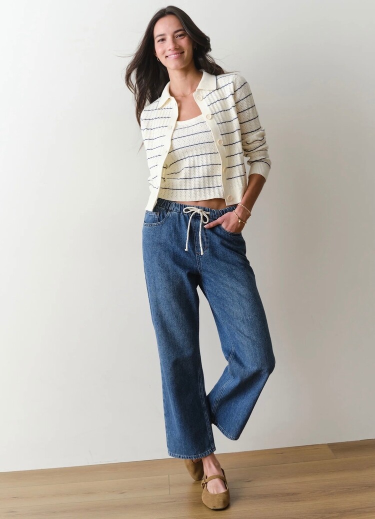 Marine Layer Ella Straight Leg Pant - Medium Wash