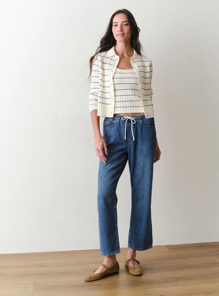 Marine Layer Ella Straight Leg Pant - Medium Wash