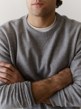 Marine Layer Relaxed Cloud 9 Fleece Crewneck - Heather Grey