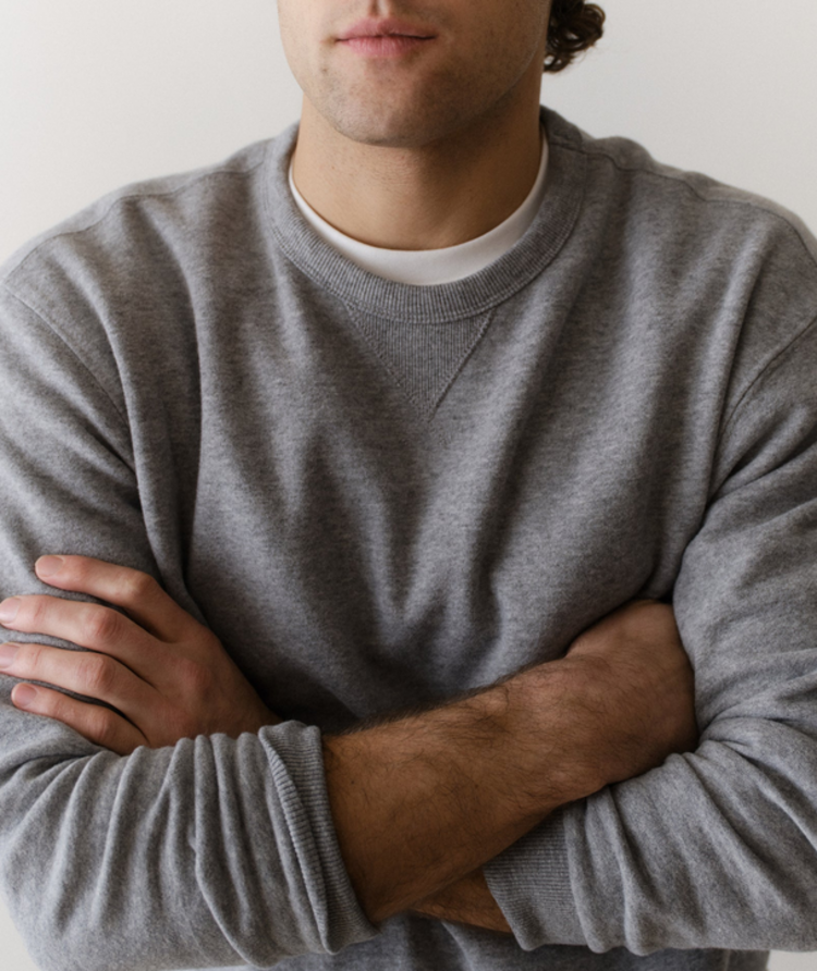 Marine Layer Relaxed Cloud 9 Fleece Crewneck - Heather Grey