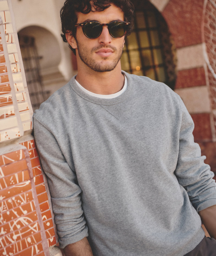 Marine Layer Relaxed Cloud 9 Fleece Crewneck - Heather Grey