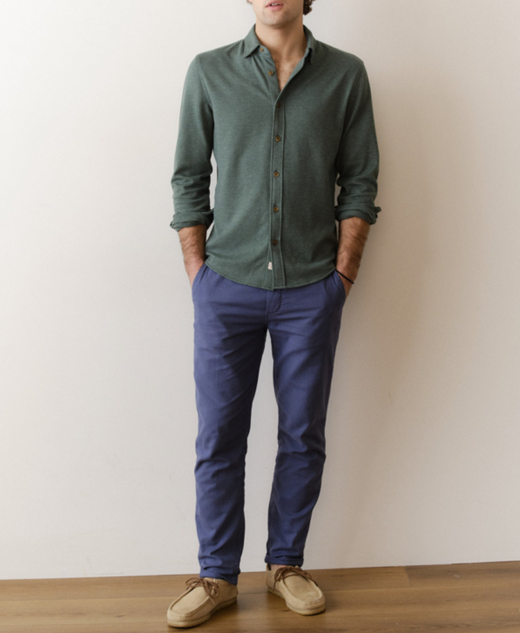 Marine Layer Pacifica Stretch Shirt - Green Heather