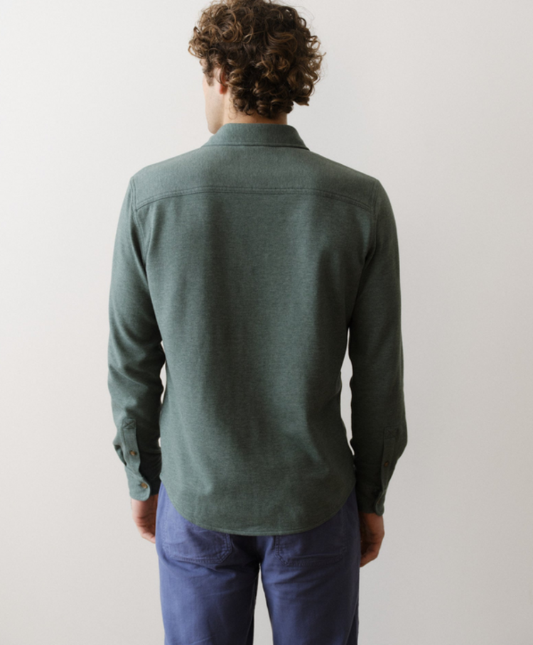 Marine Layer Pacifica Stretch Shirt - Green Heather