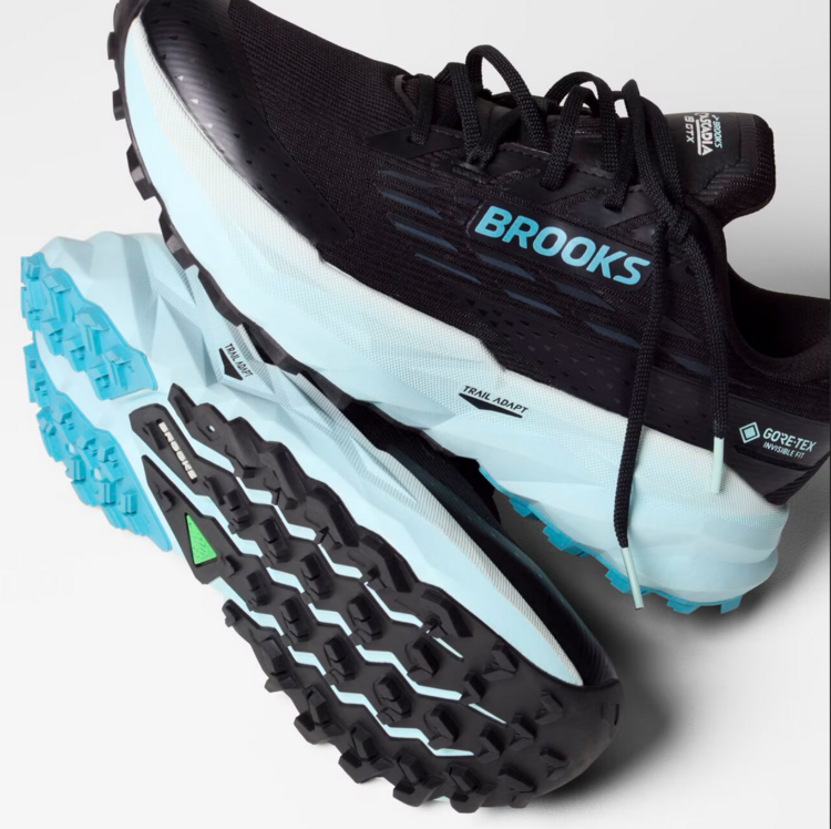 Brooks W Cascadia 19 GTX - Black/Ebony/Blue Flower