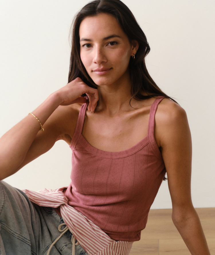 Marine Layer Lexi Pointelle Cami - Dusk Rose