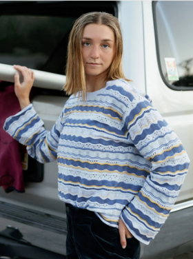 Jetty Lockwood Pointelle Sweater - Blue