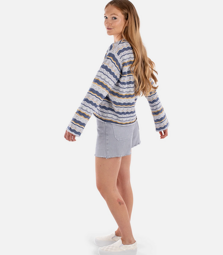 Jetty Lockwood Pointelle Sweater - Blue