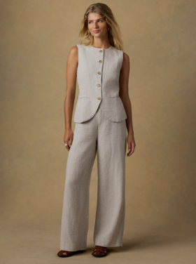 Faherty Sun Strider Linen Pant - Flax