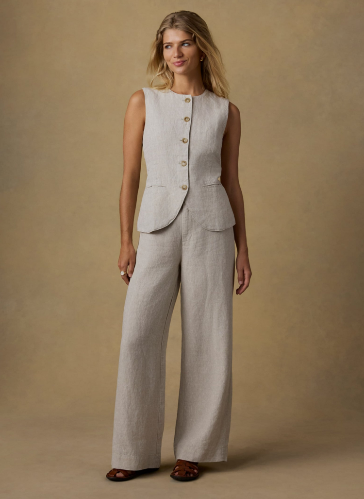 Faherty Sun Strider Linen Pant - Flax